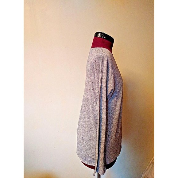 Victoria's Secret Womens Top Gray Size Medium V Neck Long Sleeve - Picture 4 of 7